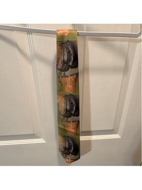 Zazzle Polyester Tie Abstract Novelty Green Brown Black Men's Woven Pointed